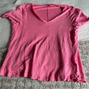 Vineyard Vines Bright Pink V-Neck Tee